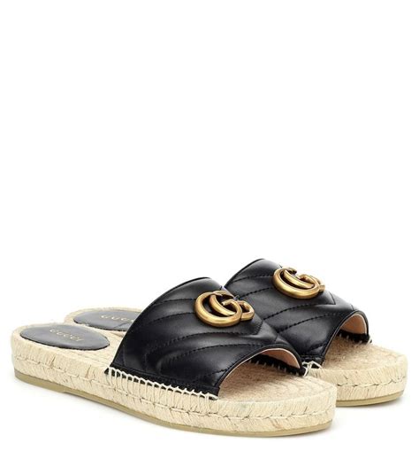 gucci quilted espadrille slides|Gucci espadrilles platform.